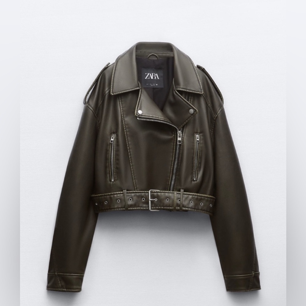 Zara - Charcoal Faux Leather Jacket - NWT